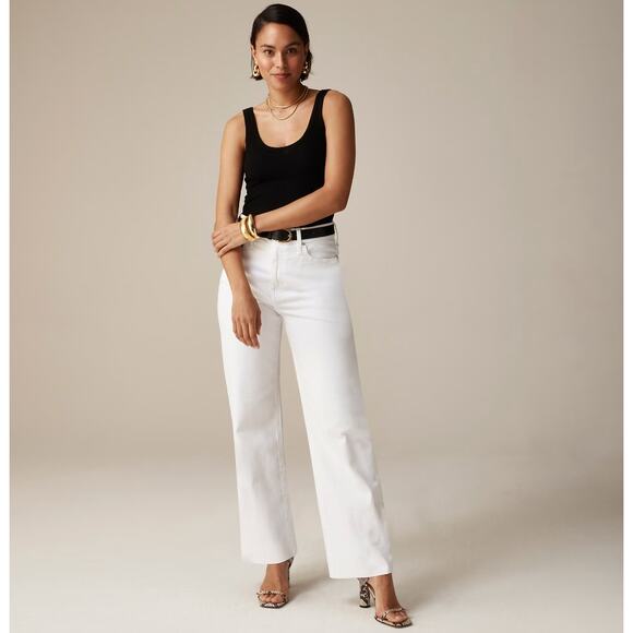 J.Crew Slim Wide Leg Jean White High Waisted Classic Stretch Denim US 30 NWT - Picture 15 of 16
